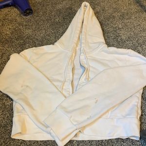 Brandy Melville white cropped zip up